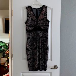 Black and Gold Cocktail dress, knee length, L
